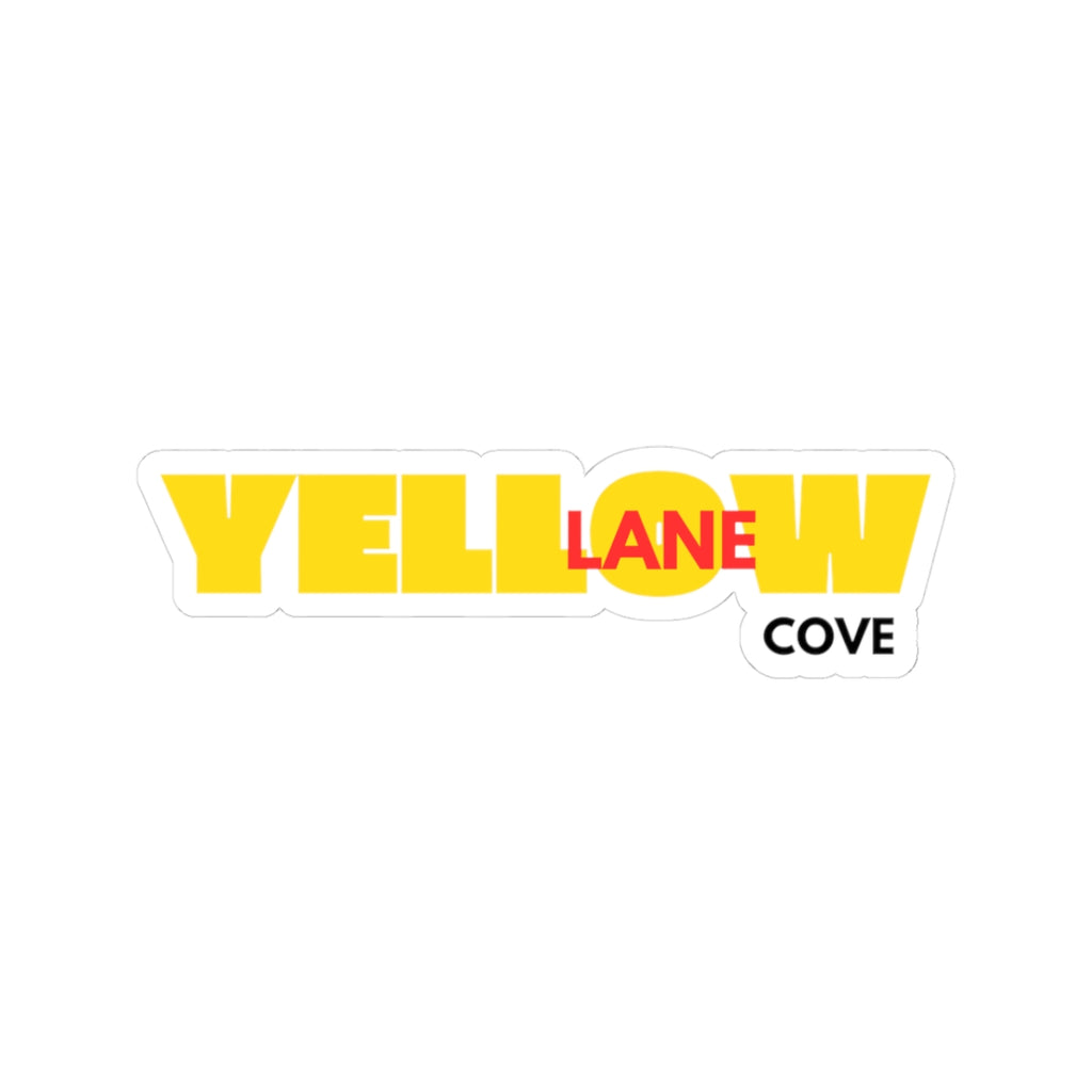 Yellow Lane Cove Sticker — Bold Yellow Logo Kiss-Cut Decal