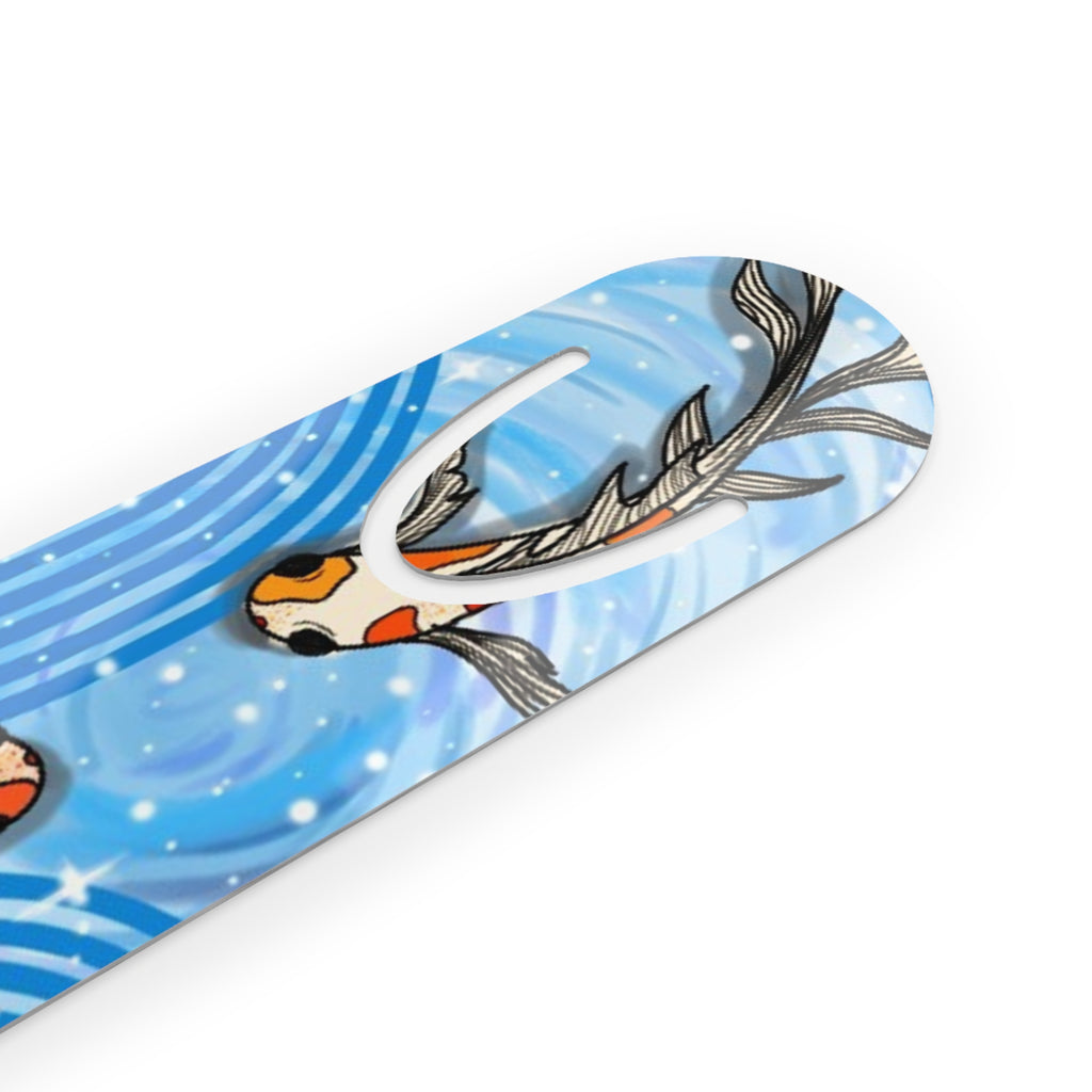 Koi Pond Metal Bookmark — Blue Water Fish Reading Marker