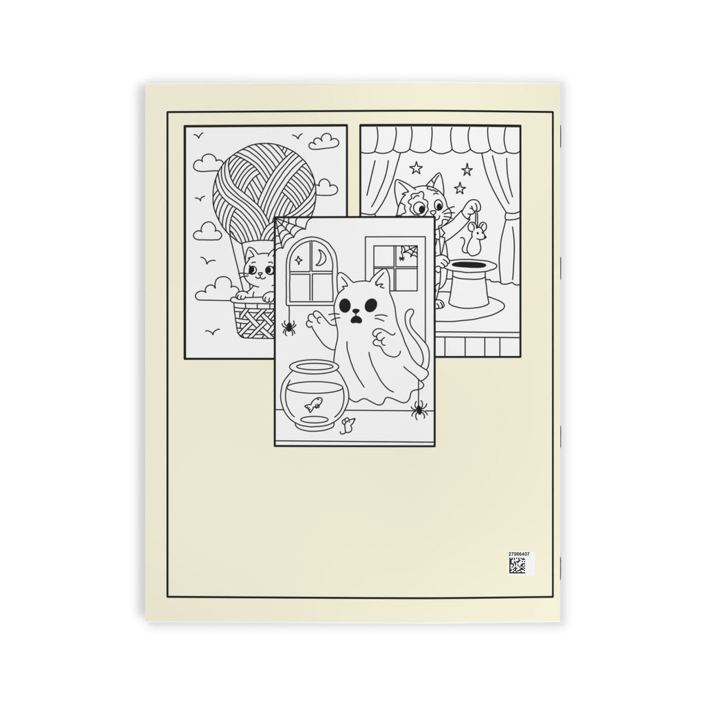 Cat Coloring Book — "Life Of A Cat" Cute Adult & Kids Illustration Activity Book
