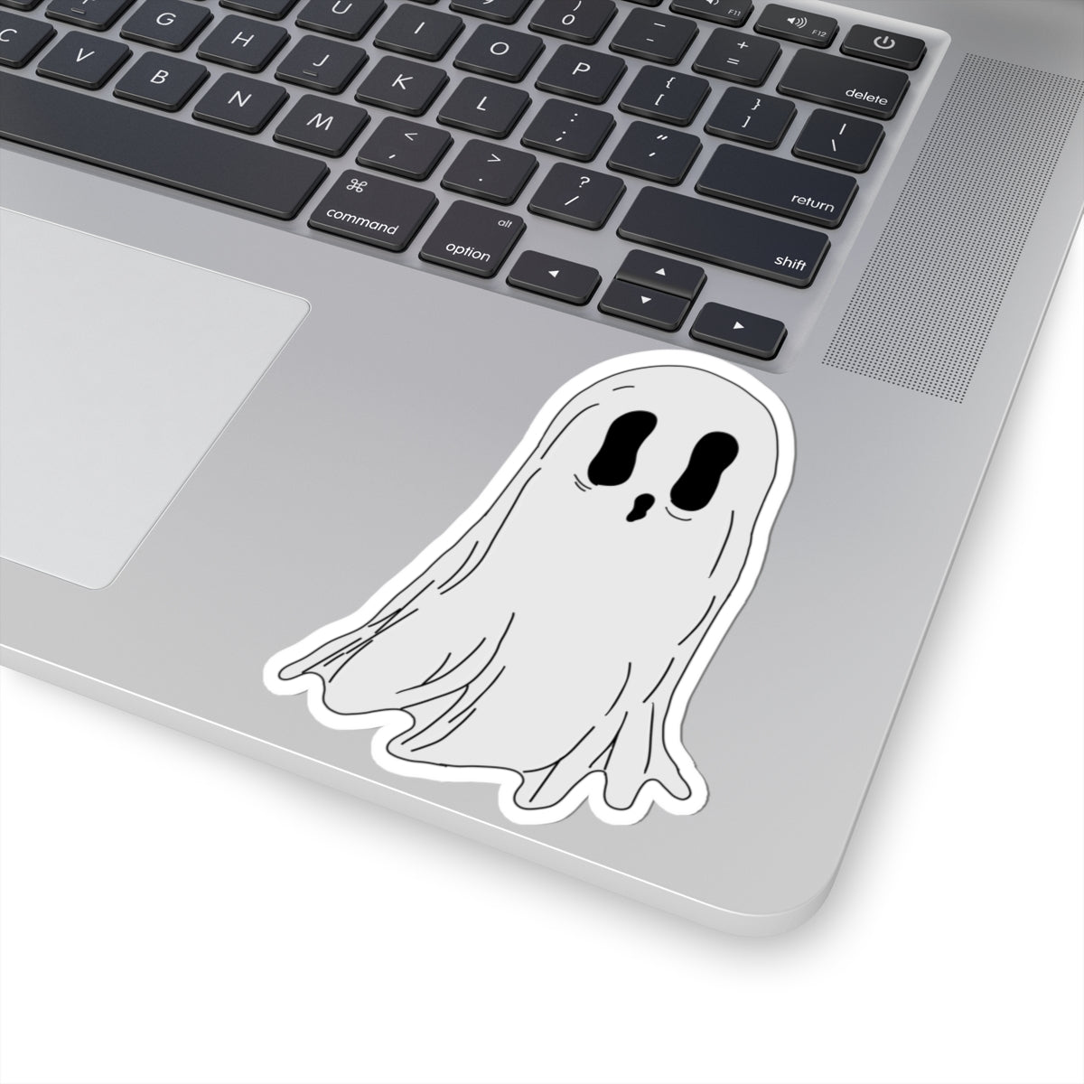 Cute Ghost Sticker — Halloween Kiss-Cut Vinyl Decal