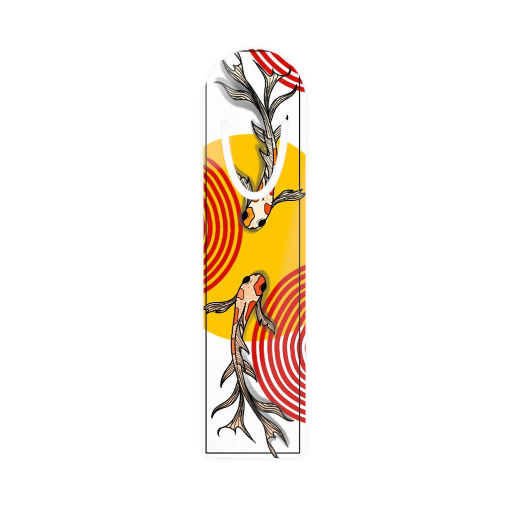 Koi Fish Sunburst Metal Bookmark — Japanese-Inspired Reading Marker