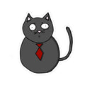 Fat Cat With Red Tie Sticker