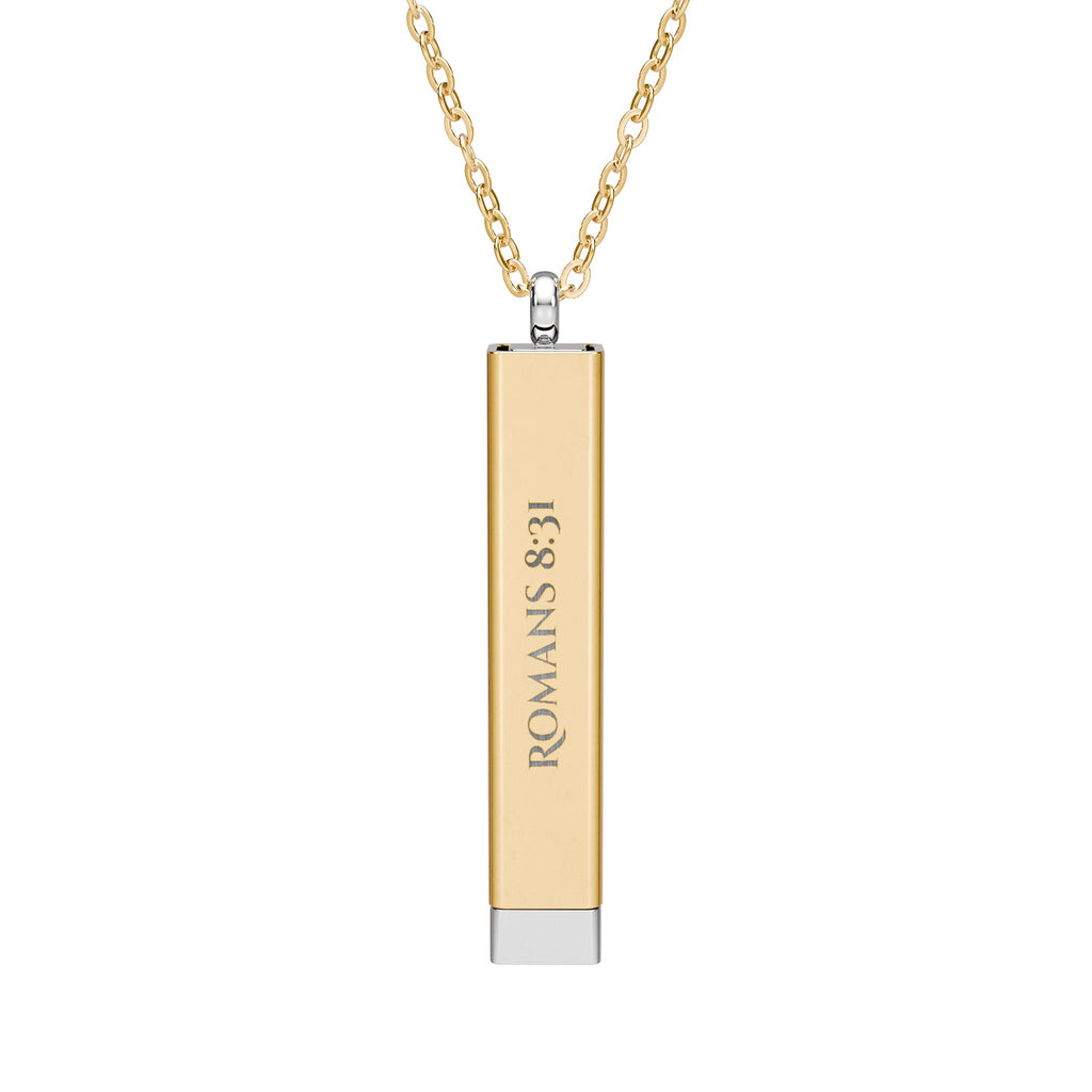 Romans 8:31 Hidden Message Necklace – Engraved Jewelry