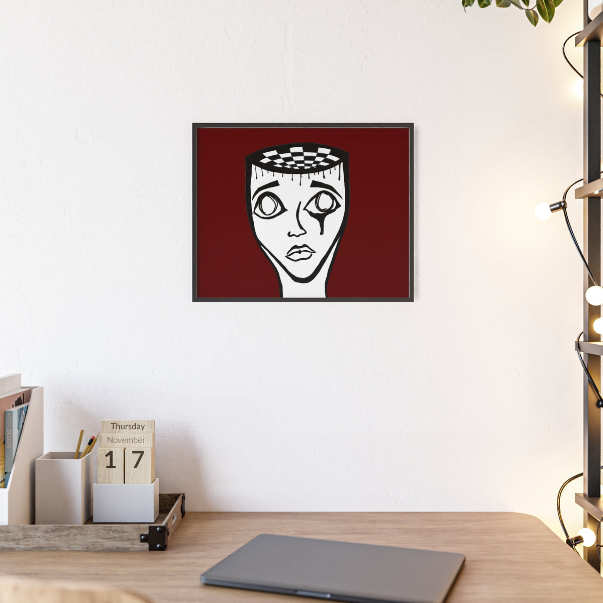 Framed Surreal Portrait Poster — Checkered Mind Art Print