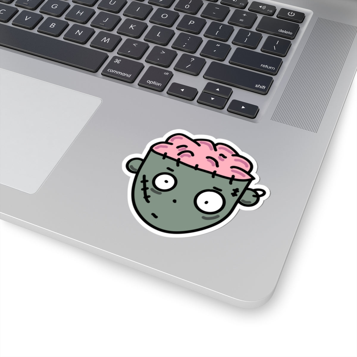 Zombie Brain Sticker — Cute Halloween Kiss-Cut Decal for Laptops & Skateboards