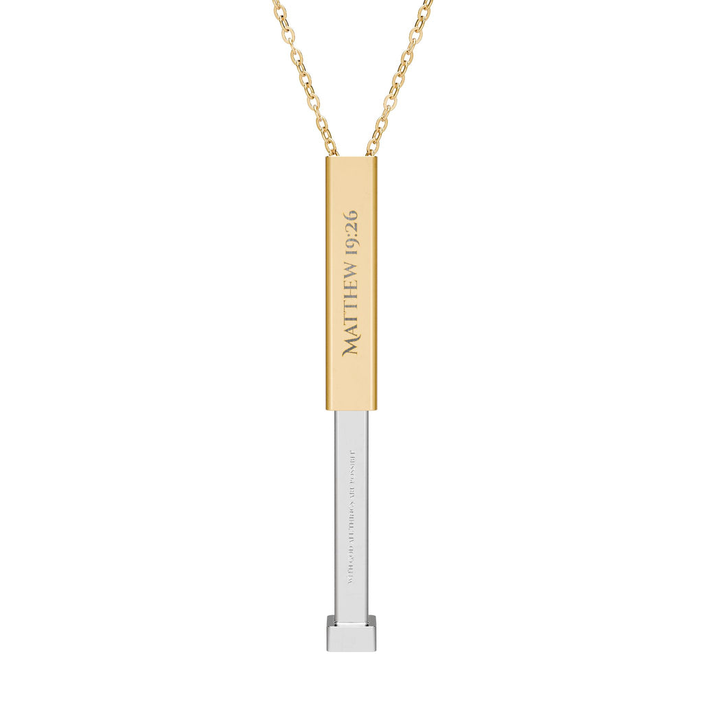 Matthew 19:26 Hidden Message Necklace — Engraved Jewelry