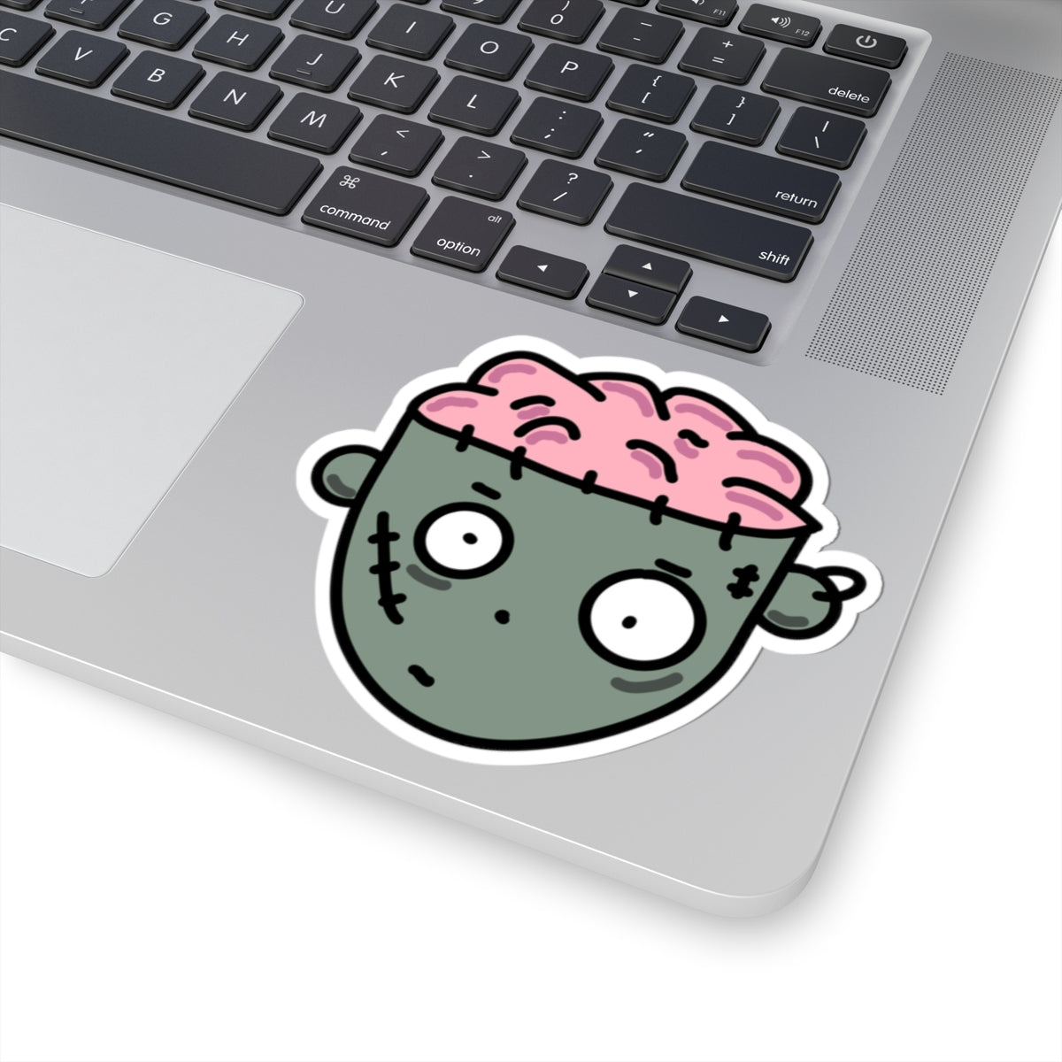 Zombie Brain Sticker — Cute Halloween Kiss-Cut Decal for Laptops & Skateboards