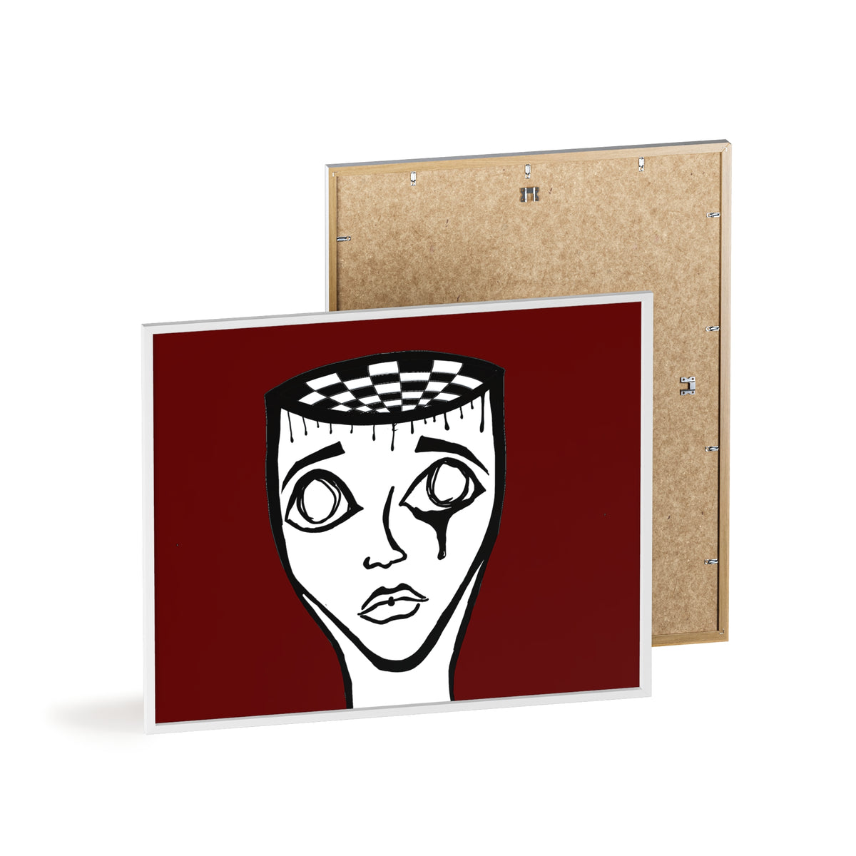 Framed Surreal Portrait Poster — Checkered Mind Art Print