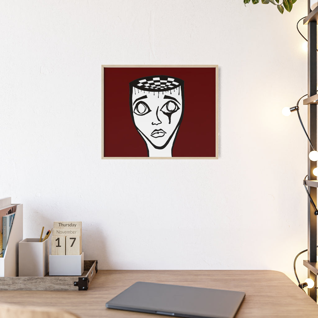 Framed Surreal Portrait Poster — Checkered Mind Art Print
