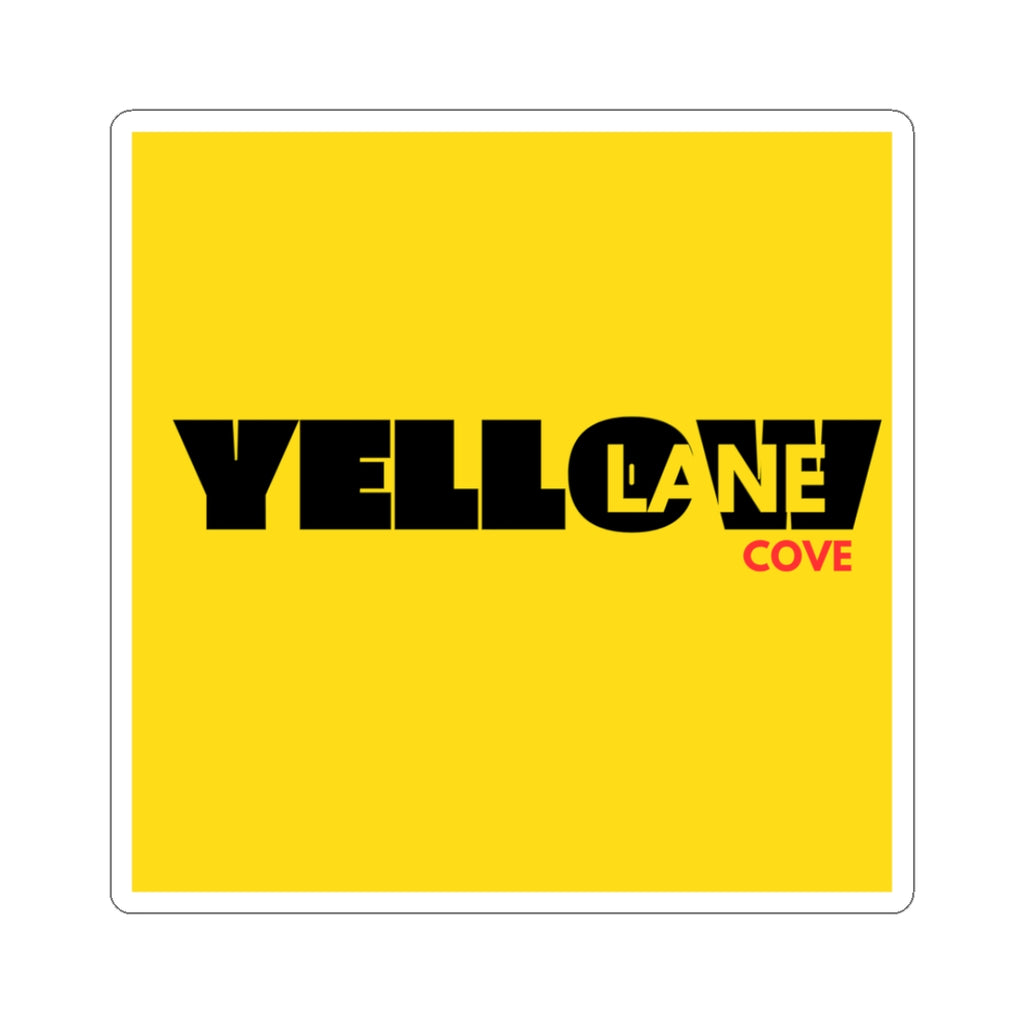 Yellow Lane Cove Sticker — Bold Yellow Logo Kiss-Cut Sticker