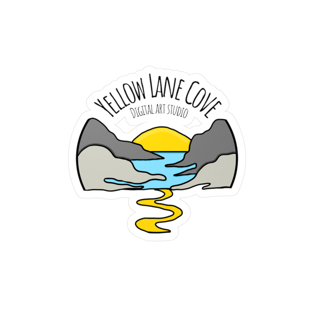 Yellow Lane Cove Vinyl Sticker — Scenic Sunset Kiss-Cut Decal