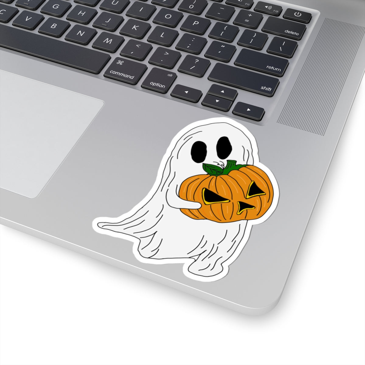 Cute Halloween Ghost Pumpkin Kiss-Cut Sticker