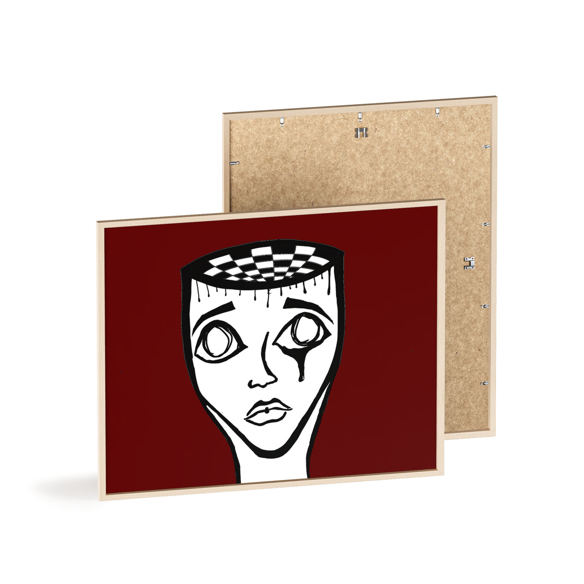 Framed Surreal Portrait Poster — Checkered Mind Art Print
