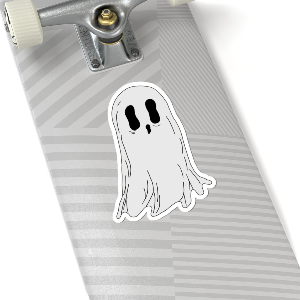 Cute Ghost Sticker — Halloween Kiss-Cut Vinyl Decal