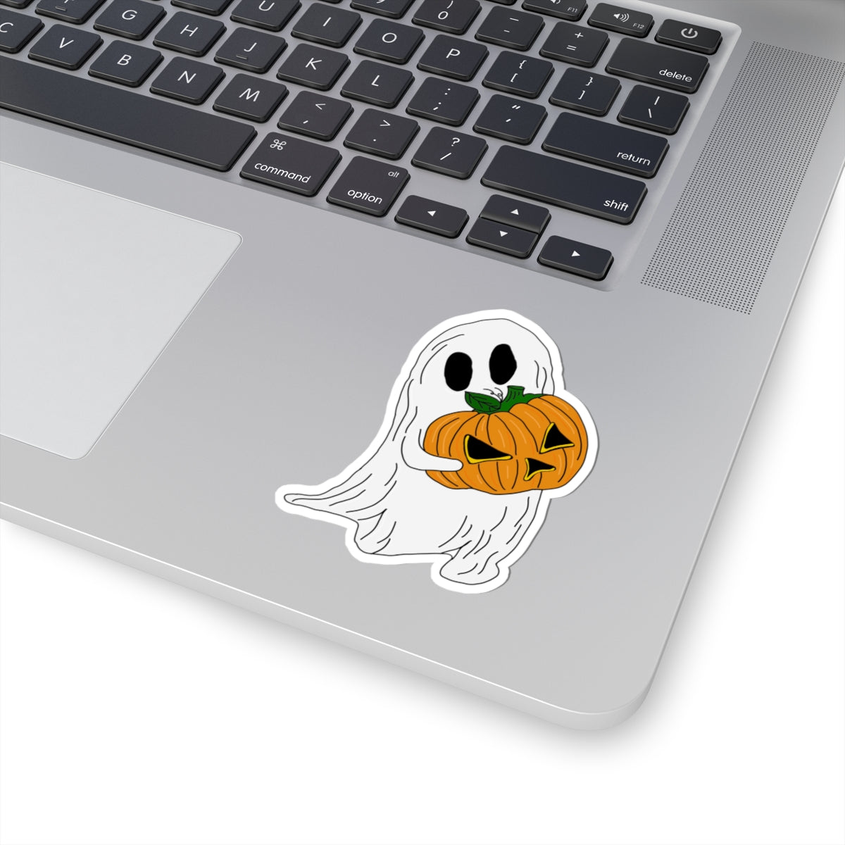 Cute Halloween Ghost Pumpkin Kiss-Cut Sticker