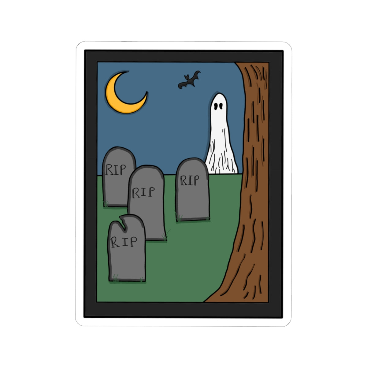 Ghost In Cemetery Sticker