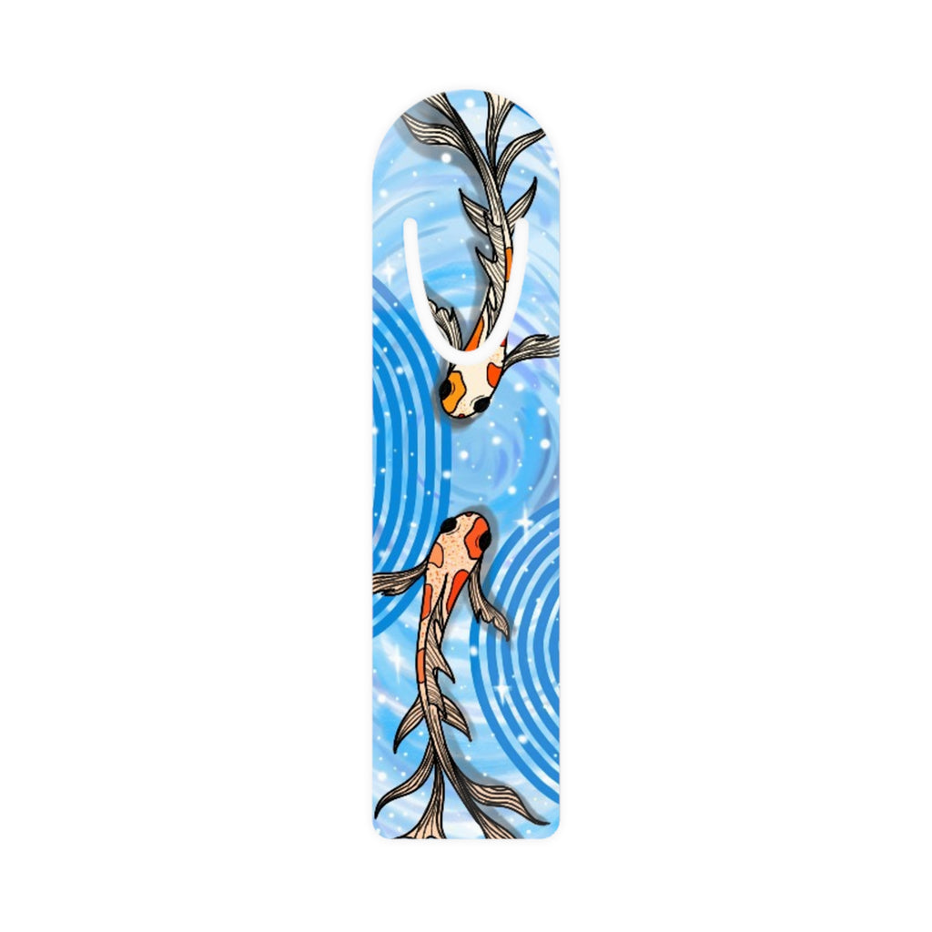 Koi Pond Metal Bookmark — Blue Water Fish Reading Marker