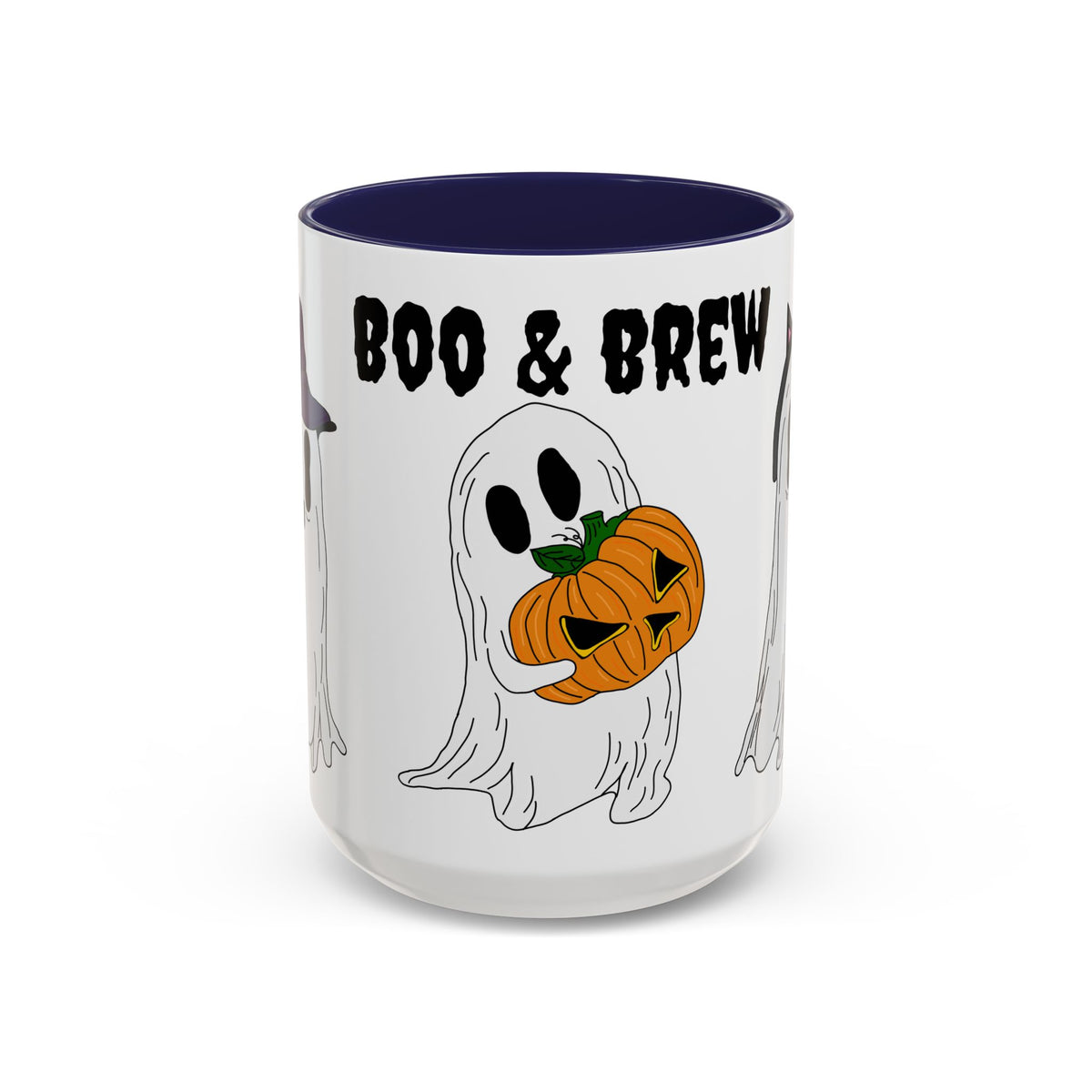 Boo & Brew Halloween Ghost Pumpkin Mug