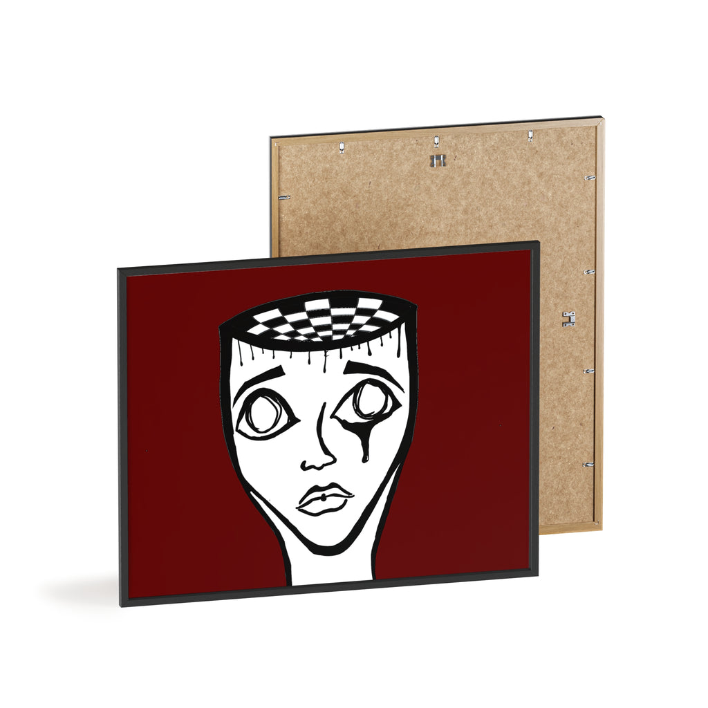Framed Surreal Portrait Poster — Checkered Mind Art Print