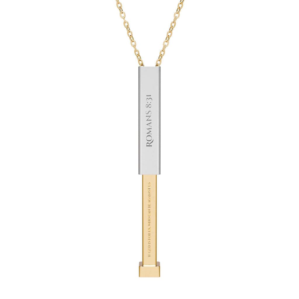 Romans 8:31 Hidden Message Necklace – Engraved Jewelry