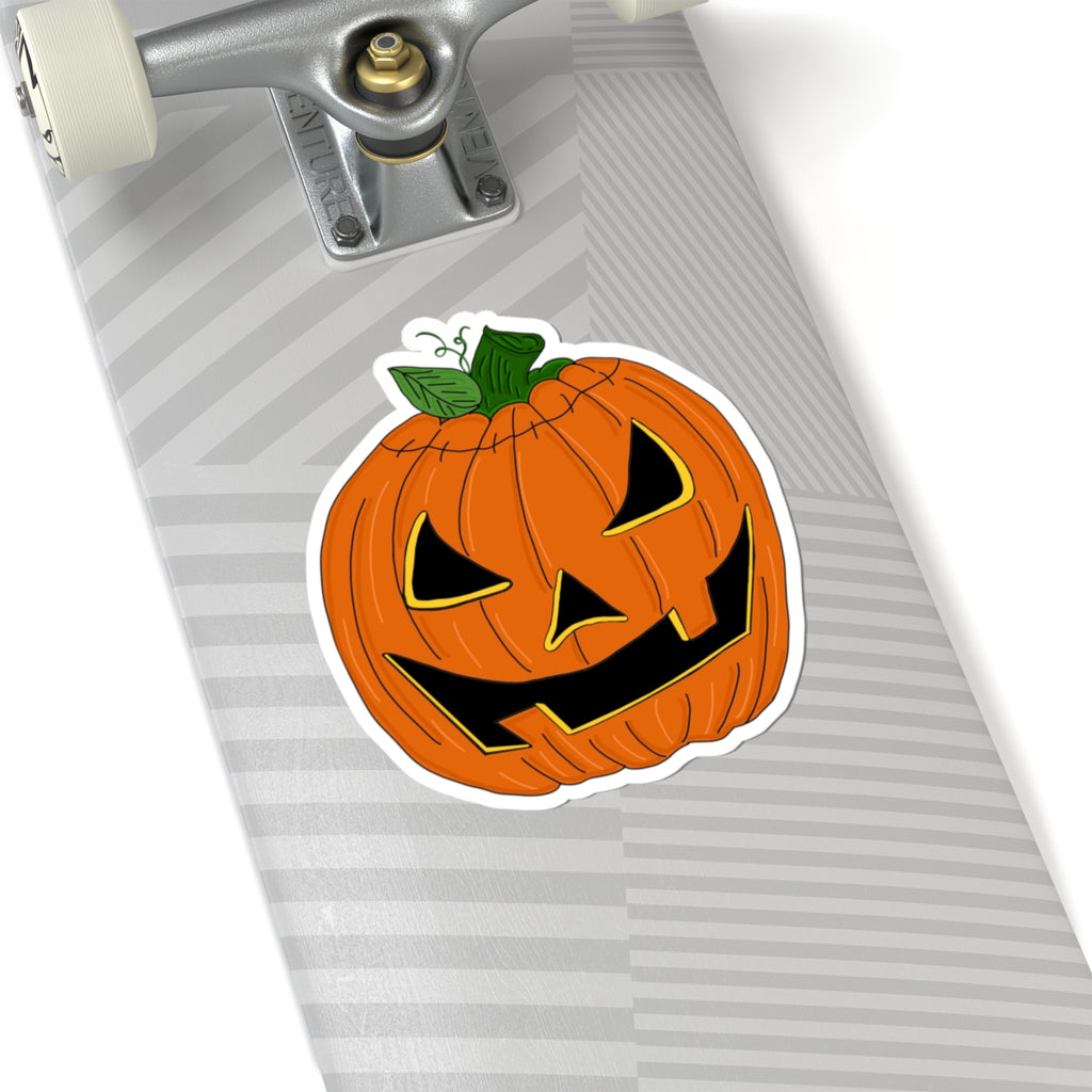 Spooky Jack-O'-Lantern Pumpkin Kiss-Cut Sticker