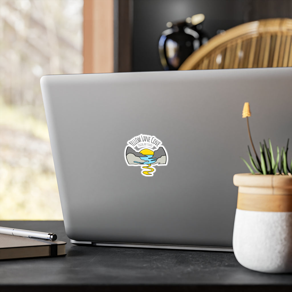 Yellow Lane Cove Vinyl Sticker — Scenic Sunset Kiss-Cut Decal
