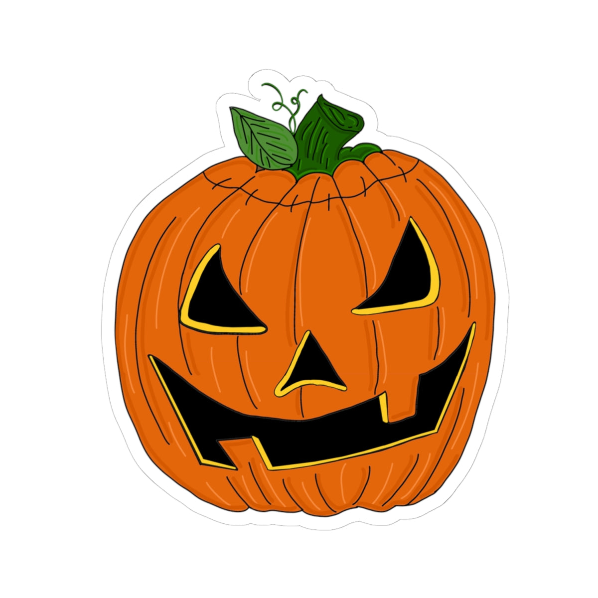 Spooky Jack-O'-Lantern Pumpkin Kiss-Cut Sticker
