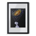 Framed Art Poster — Cosmic Night Illustration in Black Frame